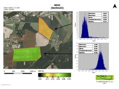 Mapa indexu NDVI ze satelitu Sentinel 2 (zobrazeno 134x)